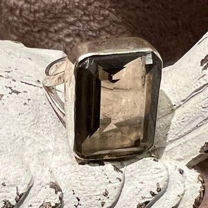 Smoky Quartz Unique Ring in Sterling Silver